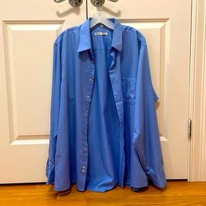 Geoffrey Beene Blue Sateen Dress Shirt